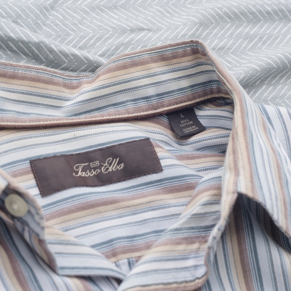 Tasso Elba Striped Button Down Shirt - Picture 4 of 4